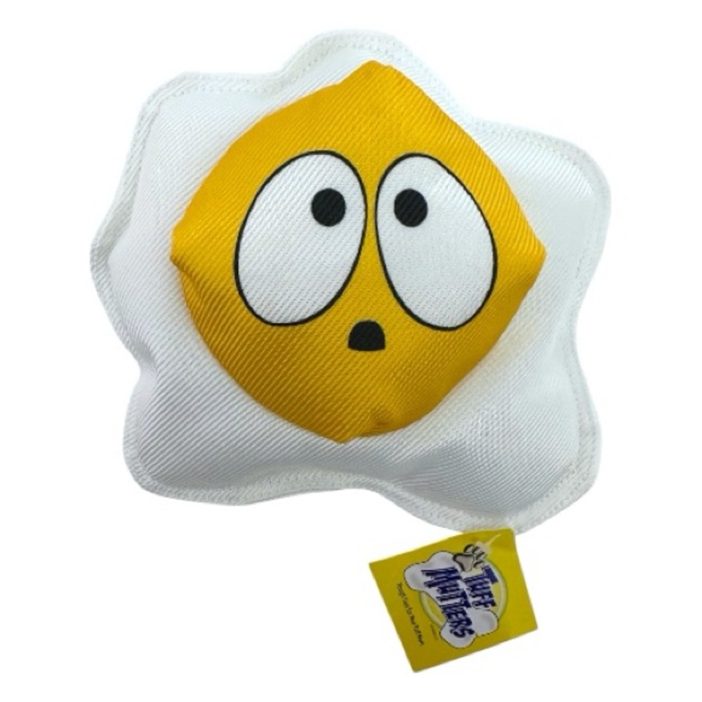 NWT Tuff Mutters Egg Dog Toy Durable Plush Squeaky Pet Chew
